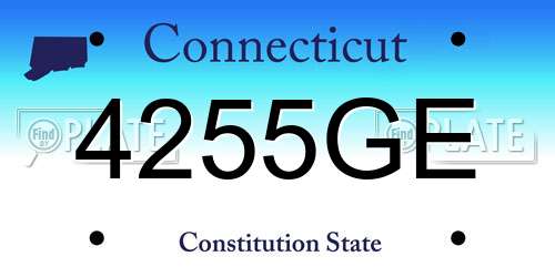 4255GE Connecticut License Plate