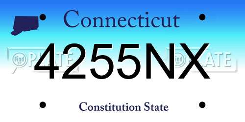 4255NX Connecticut License Plate