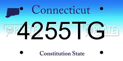 4255TG Connecticut License Plate