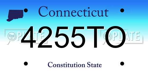 4255TO Connecticut License Plate