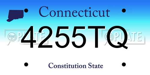 4255TQ Connecticut License Plate