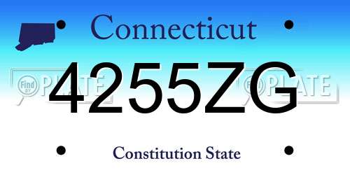 4255ZG Connecticut License Plate