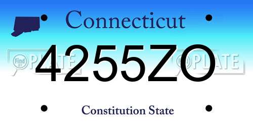 4255ZO Connecticut License Plate