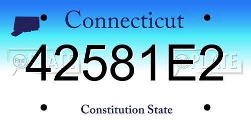42581E2 Connecticut License Plate