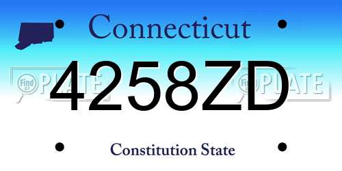 4258ZD Connecticut License Plate