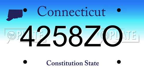 4258ZO Connecticut License Plate