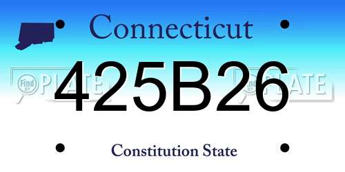 425B26 Connecticut License Plate