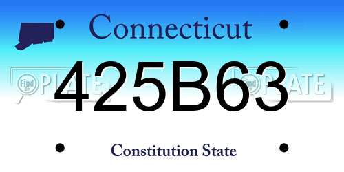 425B63 Connecticut License Plate