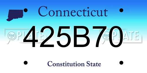 425B70 Connecticut License Plate