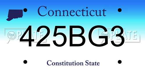 425BG3 Connecticut License Plate