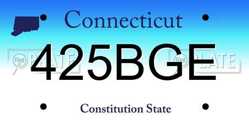 425BGE Connecticut License Plate