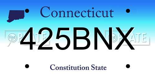 425BNX Connecticut License Plate