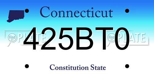 425BT0 Connecticut License Plate