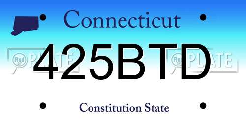 425BTD Connecticut License Plate