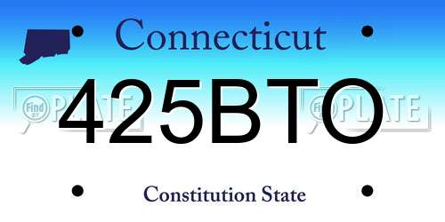 425BTO Connecticut License Plate