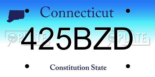 425BZD Connecticut License Plate
