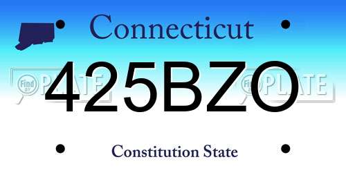 425BZO Connecticut License Plate