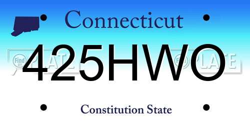 425HWO Connecticut License Plate