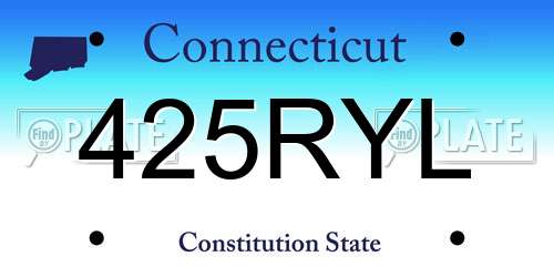 425RYL Connecticut License Plate