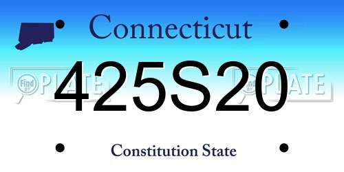 425S20 Connecticut License Plate
