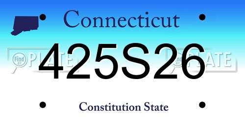 425S26 Connecticut License Plate