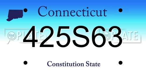 425S63 Connecticut License Plate