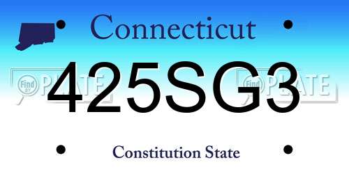425SG3 Connecticut License Plate