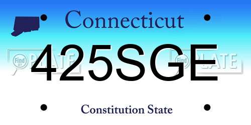 425SGE Connecticut License Plate