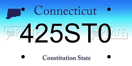 425ST0 Connecticut License Plate
