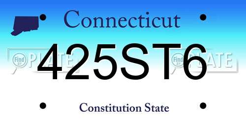 425ST6 Connecticut License Plate