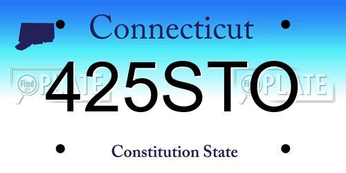 425STO Connecticut License Plate