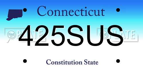 425SUS Connecticut License Plate