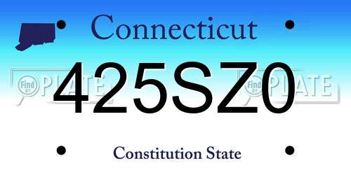 425SZ0 Connecticut License Plate