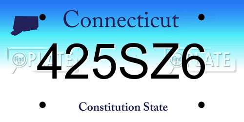 425SZ6 Connecticut License Plate