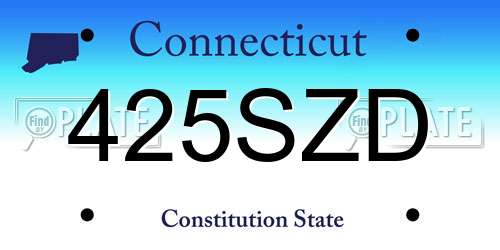 425SZD Connecticut License Plate