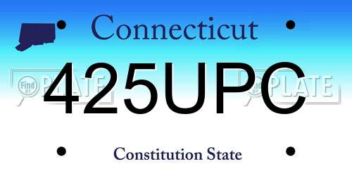 425UPC Connecticut License Plate