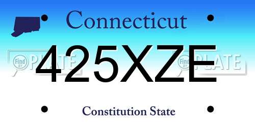 425XZE Connecticut License Plate
