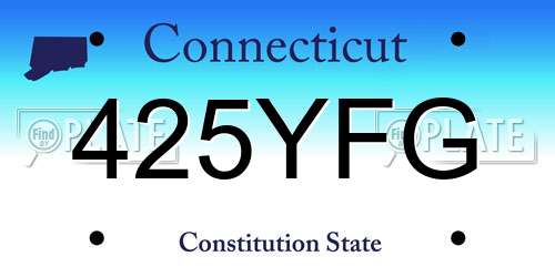 425YFG Connecticut License Plate