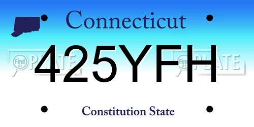 425YFH Connecticut License Plate