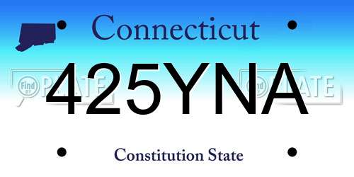 425YNA Connecticut License Plate