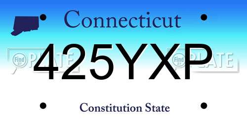 425YXP Connecticut License Plate