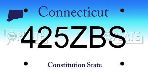 425ZBS Connecticut License Plate