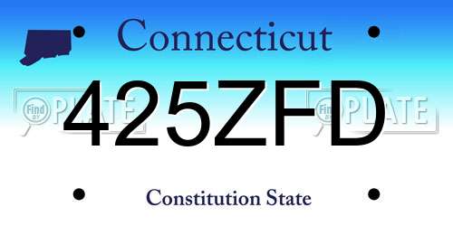 425ZFD Connecticut License Plate