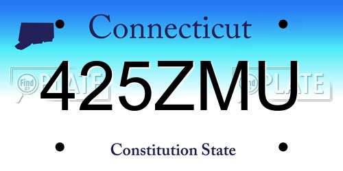 425ZMU Connecticut License Plate