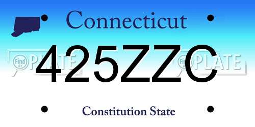 425ZZC Connecticut License Plate