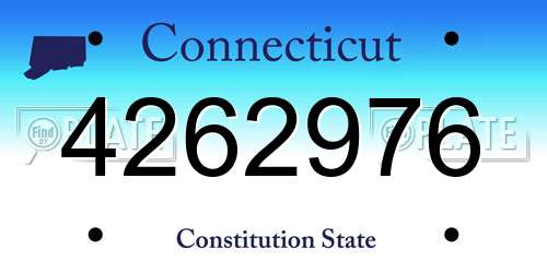 4262976 Connecticut License Plate