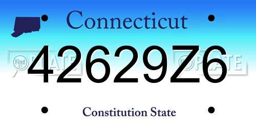 42629Z6 Connecticut License Plate