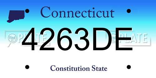 4263DE Connecticut License Plate