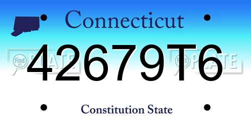 42679T6 Connecticut License Plate