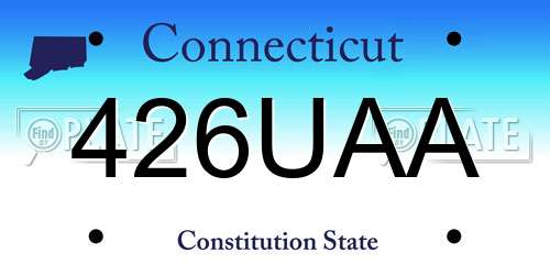 426UAA Connecticut License Plate